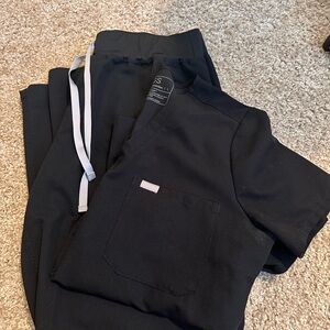 Black Scrub Set with Pocket